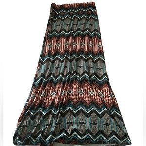 A long colorful skirt with different designs